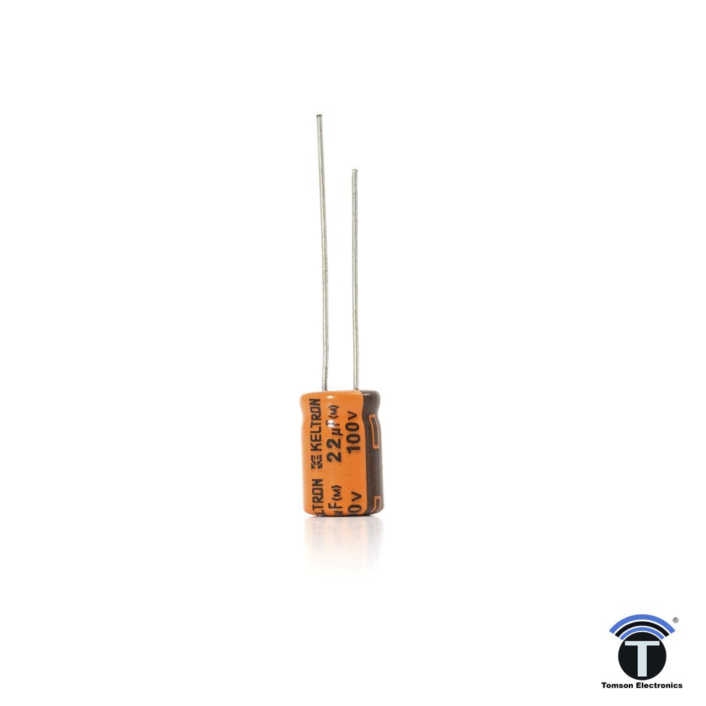 KELTRON 22 uF/100 V Radial Electrolytic Capacitor KELTRON 22 uF/100 V Radial Electrolytic Capacitor